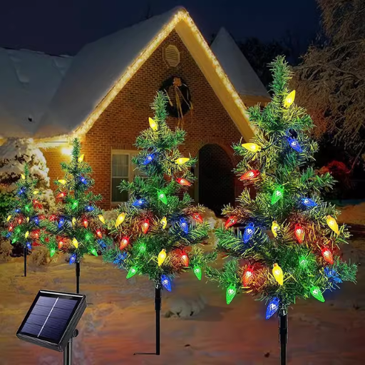 outdoor solar christmas tree