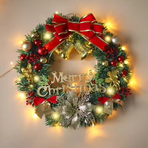 solar powered christmas wreath 