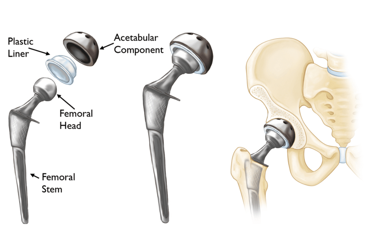 how much does a titanium hip replacement weigh
