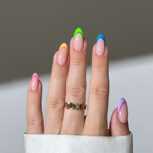 How can I incorporate color into my French manicure?
