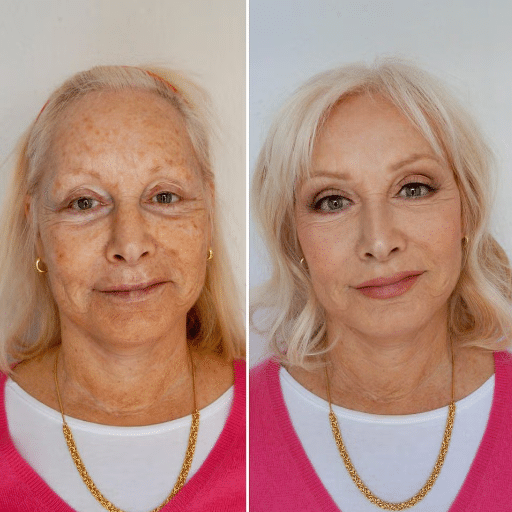 How can mature women create a flawless makeup base?