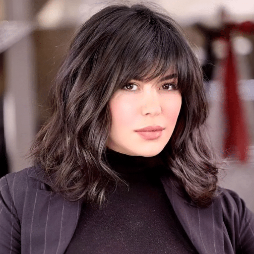 How to Style Medium-Length Hair with Bangs