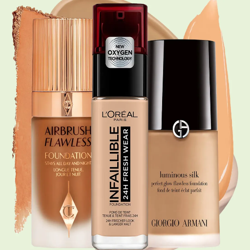Which foundations provide the best coverage for mature skin without accentuating fine lines?