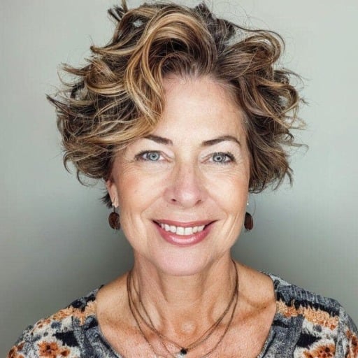 What are the most flattering short hairstyles for naturally wavy hair over 50?