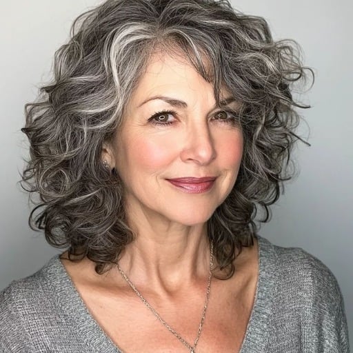 What short curly hairstyles are flattering for women over 50?