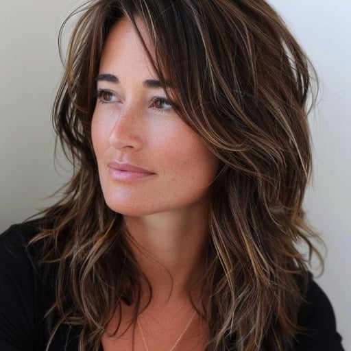 How care for and style a modern long shaggy hairstyles for over 50?