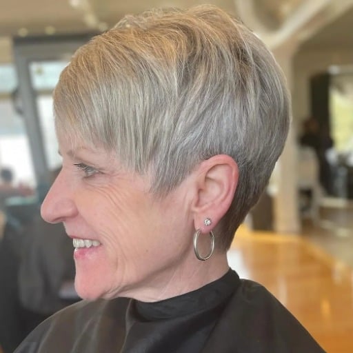 What are the most flattering pixie cuts for older ladies with fine hair over 60?