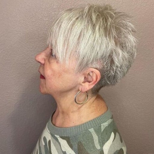 How to embrace gray or silver hair with short styles?