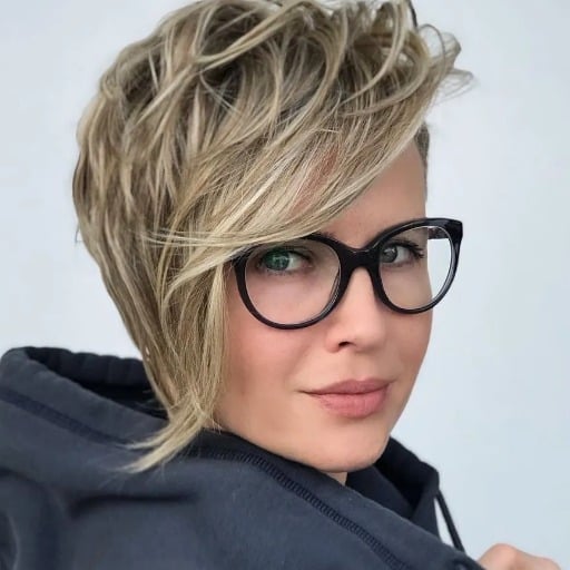 What are the best short hairstyles for over 50 with glasses?