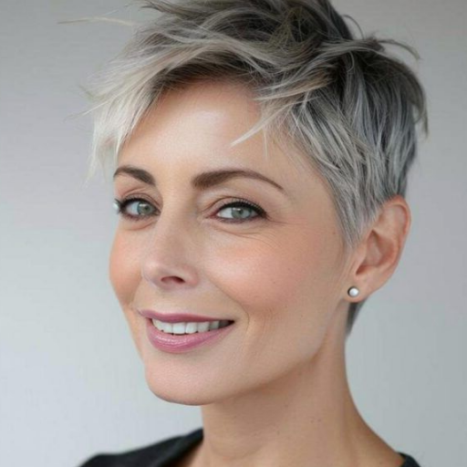 What hair colors work best with short hairstyles for older women?
