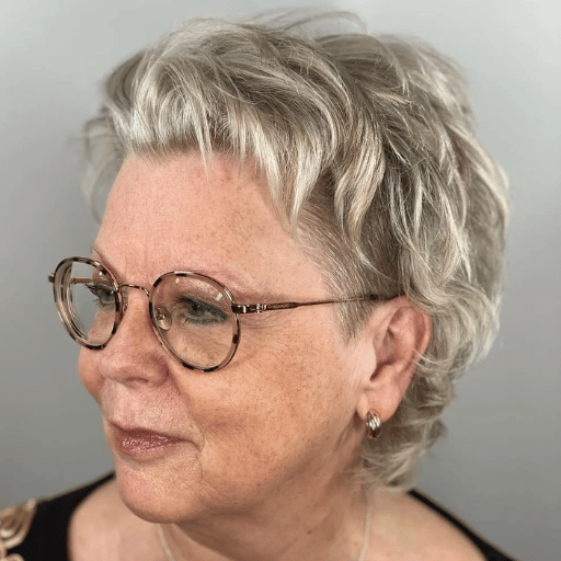 Short Hair for Women over 50 with Round Faces