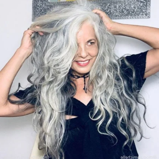 long gray hair over 50