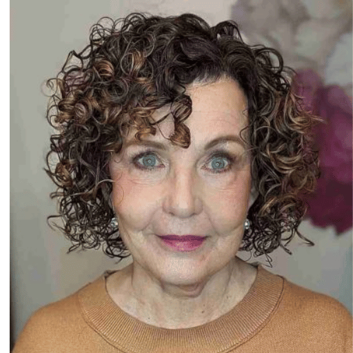 Short Haircuts for Women over 60 with Curly Hair