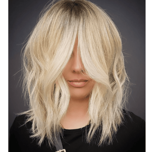 Shoulder Length Choppy Shaggy Hairstyles for Fine Hair over 50