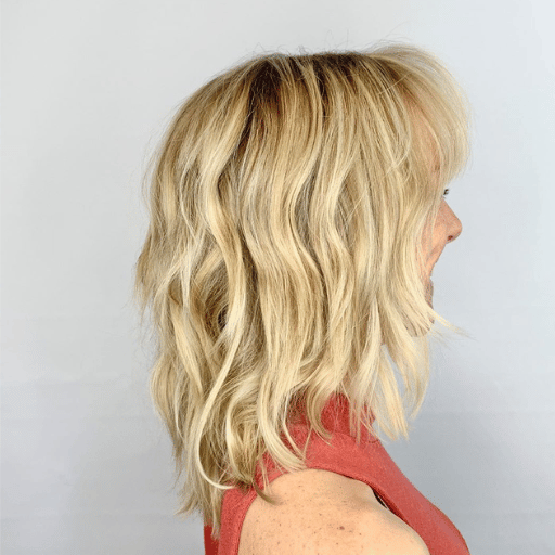 Shoulder Length Choppy Shaggy Hairstyles for Fine Hair over 50