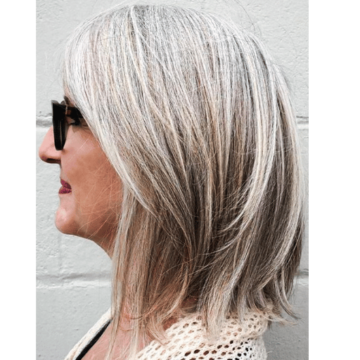 Silver Long Gray Hair over 60