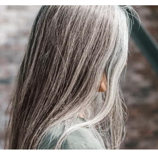 Silver Long Gray Hair over 60