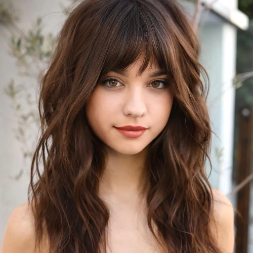 layered hair with bangs