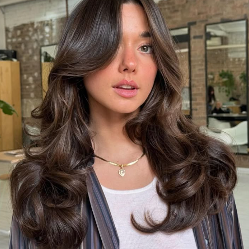 layered haircuts with bangs
