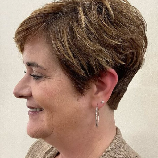 short choppy hairstyles for over 70