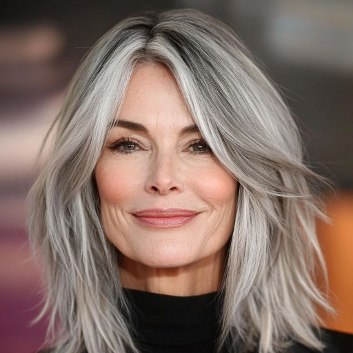 Benefits of Shoulder-Length Layered Gray Hair