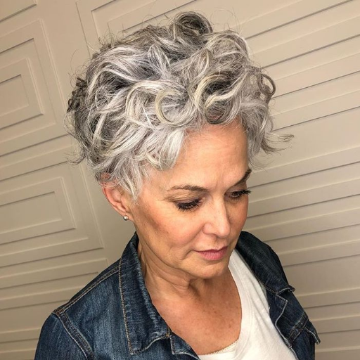 Hairstyling Tips for Short Curly Grey Hair