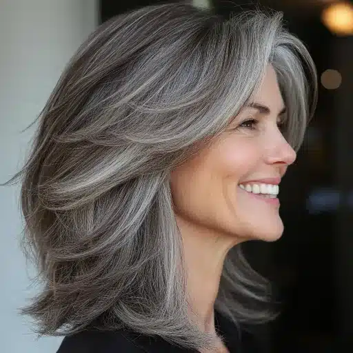 Trending Medium Shaggy Styles for Women Over 60
